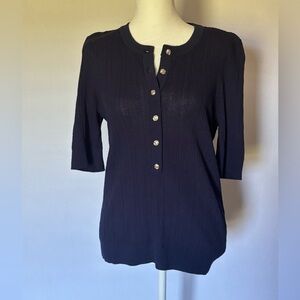 White House Black Market Navy Top Size Large NWT